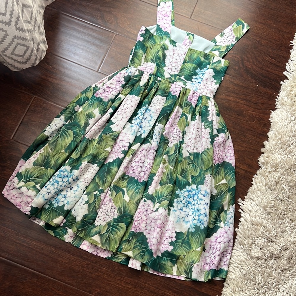 Floral Green Sleeveless Dress - Picture 5 of 7